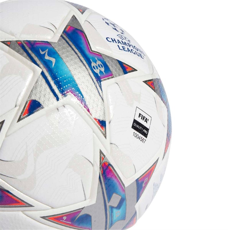 adidas UEFA Champions League 23/24 Official Pro Match Football (FIFA Quality Pro Certified) White/Silver Metallic/Bright Cyan/Royal Blue - Image 3