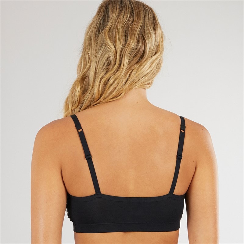 adidas Originals Womens Adicolor Comfort Flex Cotton Bralette Black - Image 2