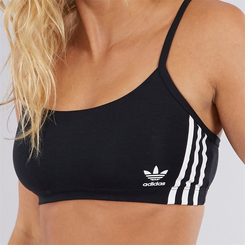 adidas Originals Womens Adicolor Comfort Flex Cotton Bralette Black - Image 3