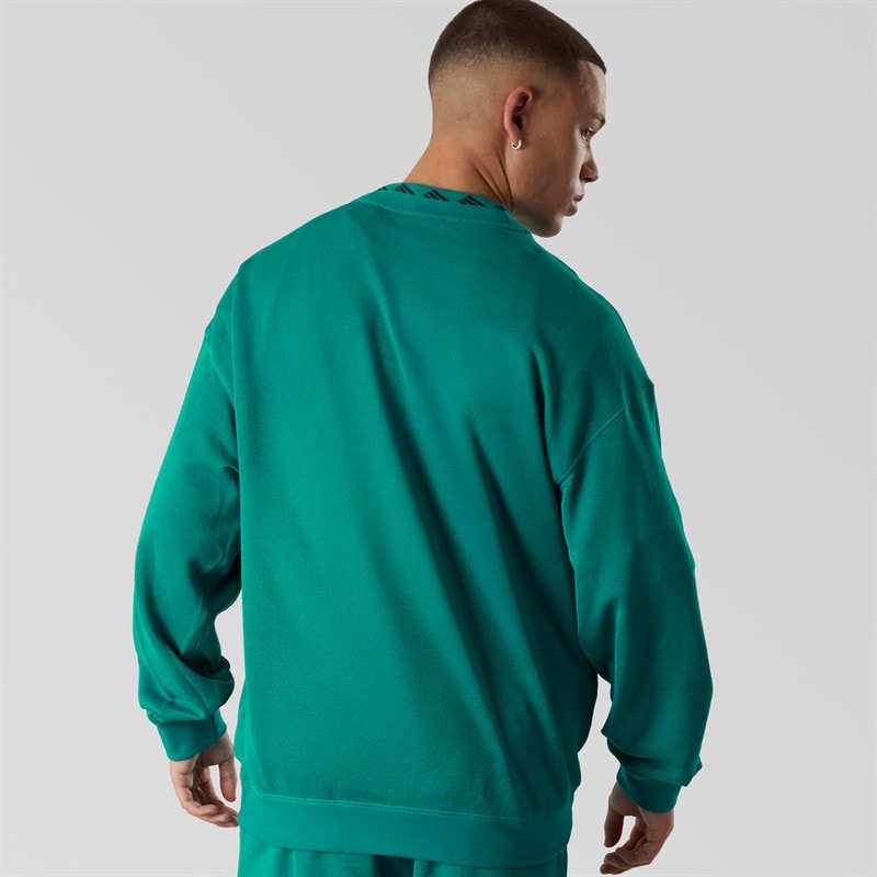 adidas Originals Mens EQT Reflective Crew Neck Sweatshirt Equipment Green - Image 2