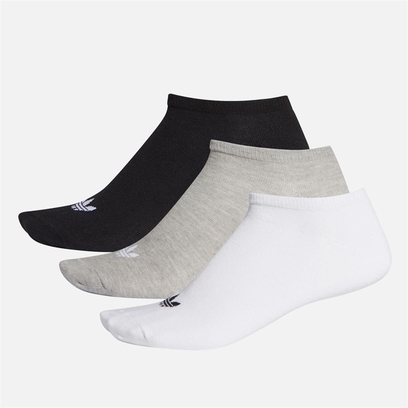 adidas Originals Trefoil Liner Three Pack No Show Socks White/Black/Medium Grey Heather - Image 1