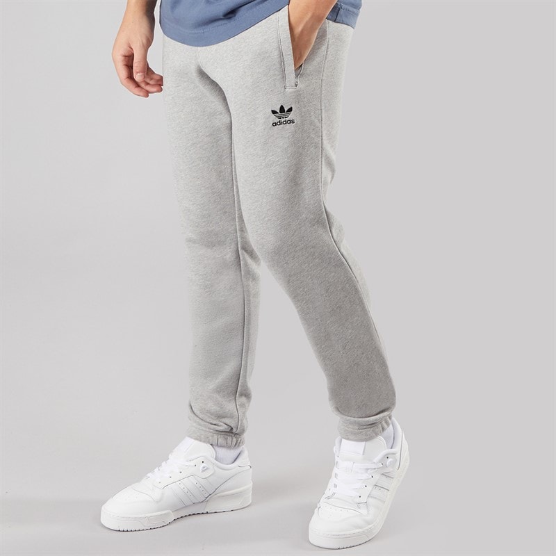 adidas Originals Mens Trefoil Essentials French Terry Joggers Medium Grey Heather - Image 3