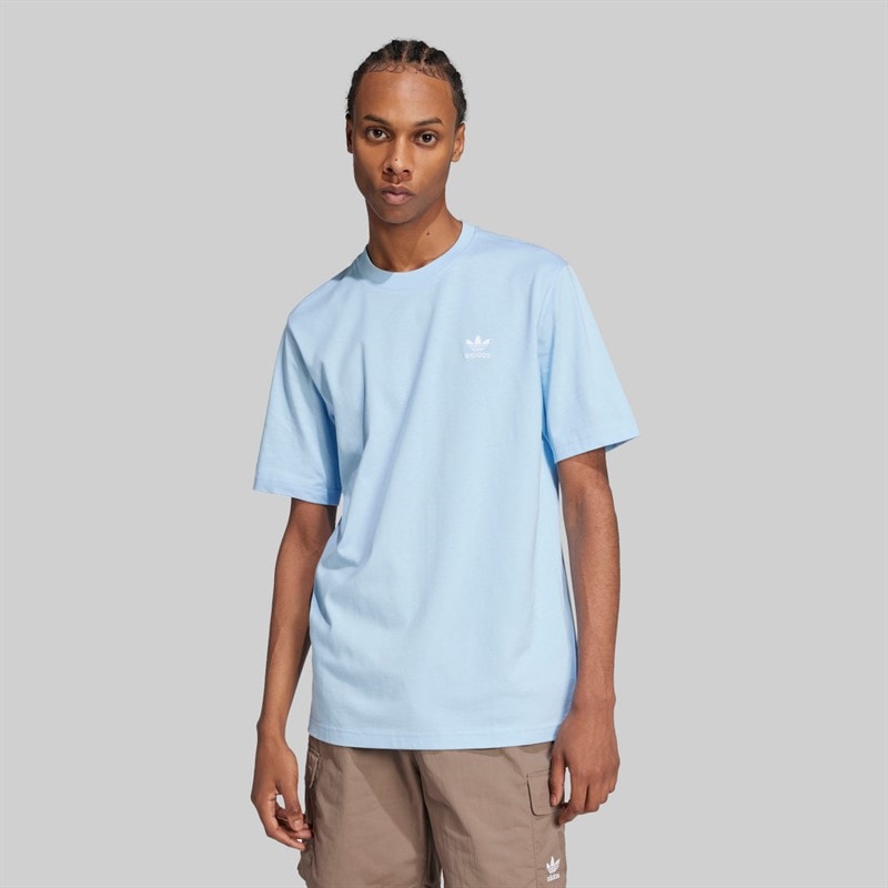 adidas Originals Mens Trefoil Essentials T-Shirt Clear Sky - Image 2
