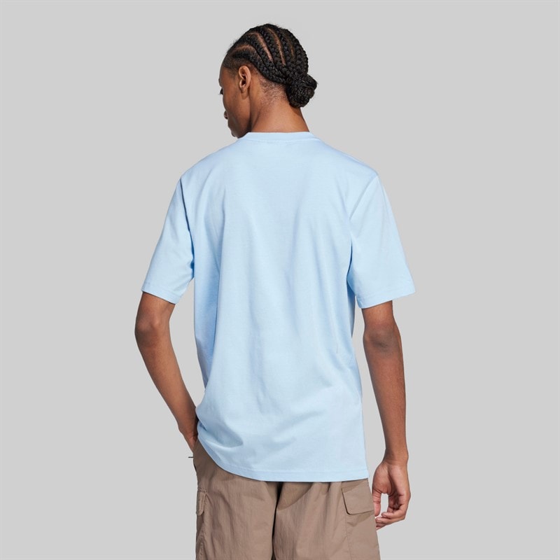 adidas Originals Mens Trefoil Essentials T-Shirt Clear Sky - Image 3