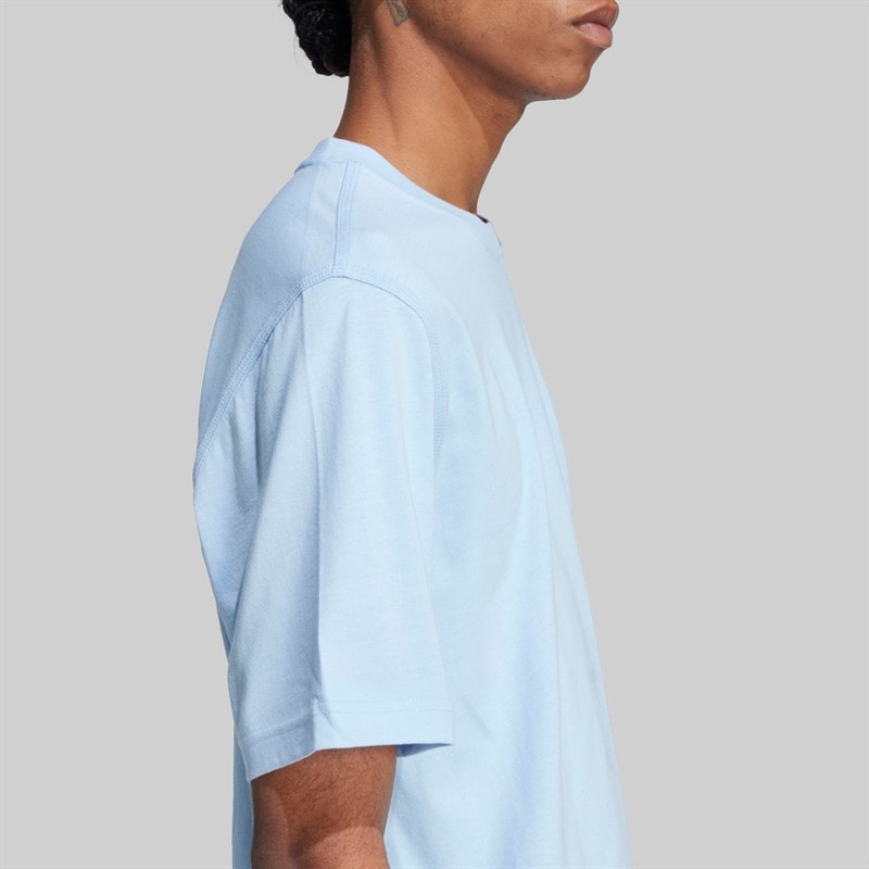 adidas Originals Mens Trefoil Essentials T-Shirt Clear Sky - Image 5