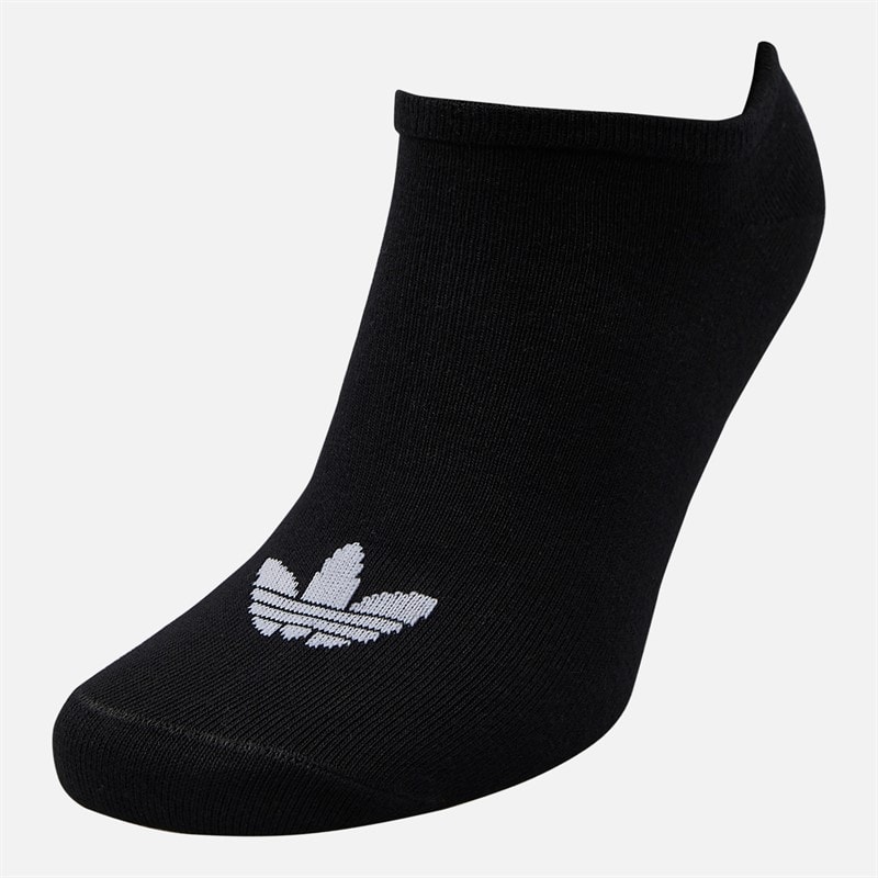 adidas Originals Mens Trefoil Three Pack No Show Socks Black/White - Image 2