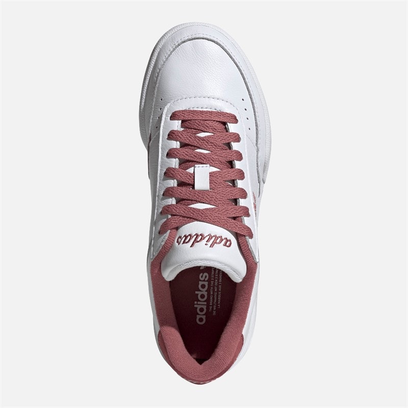 adidas Originals Womens Court Super Trainers Cloud White/Preloved Crimson - Image 4
