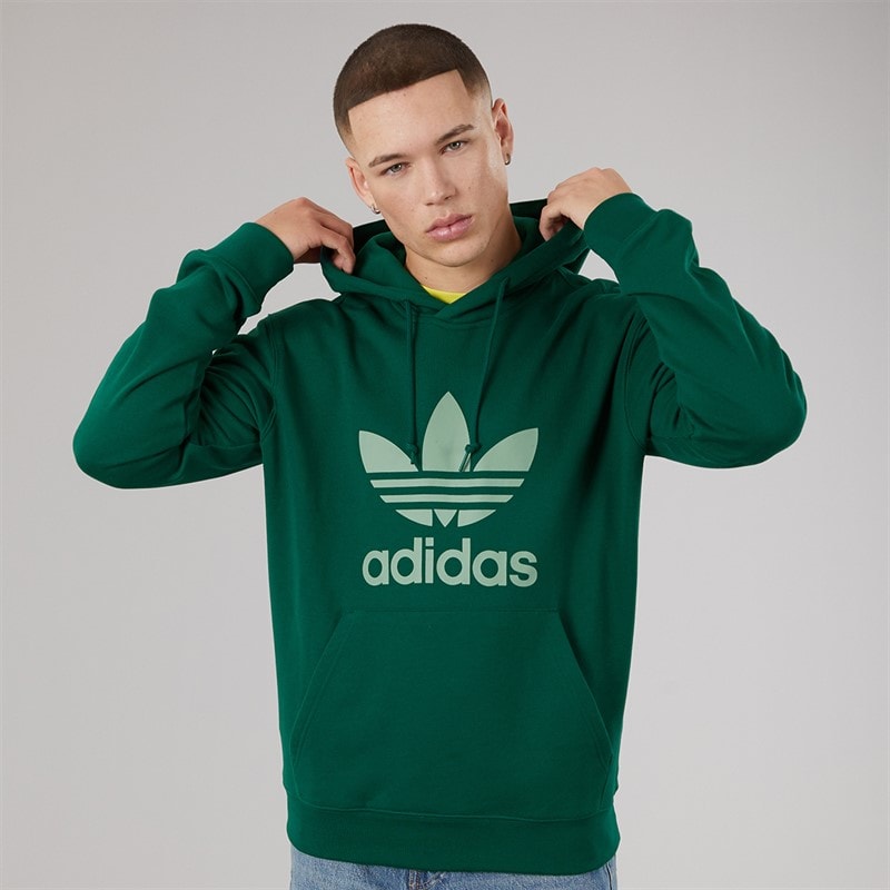 adidas Originals Mens Adicolour Classics Trefoil Hoodie Collegiate Green