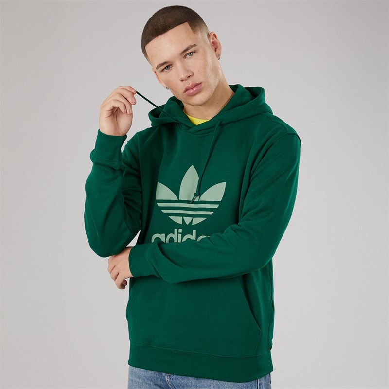 adidas Originals Mens Adicolour Classics Trefoil Hoodie Collegiate Green - Image 5