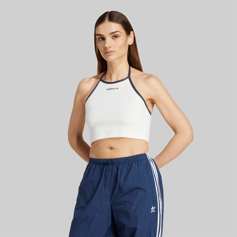 adidas Originals Womens Towel Halter Neck Top Cloud White