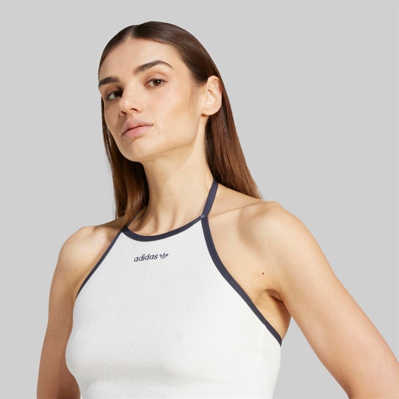 adidas Originals Womens Towel Halter Neck Top Cloud White - Image 3
