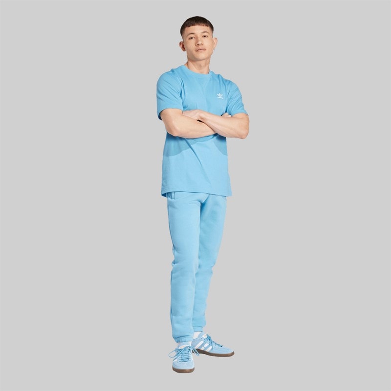 adidas Originals Mens Trefoil Essentials Joggers Light Blue - Image 5