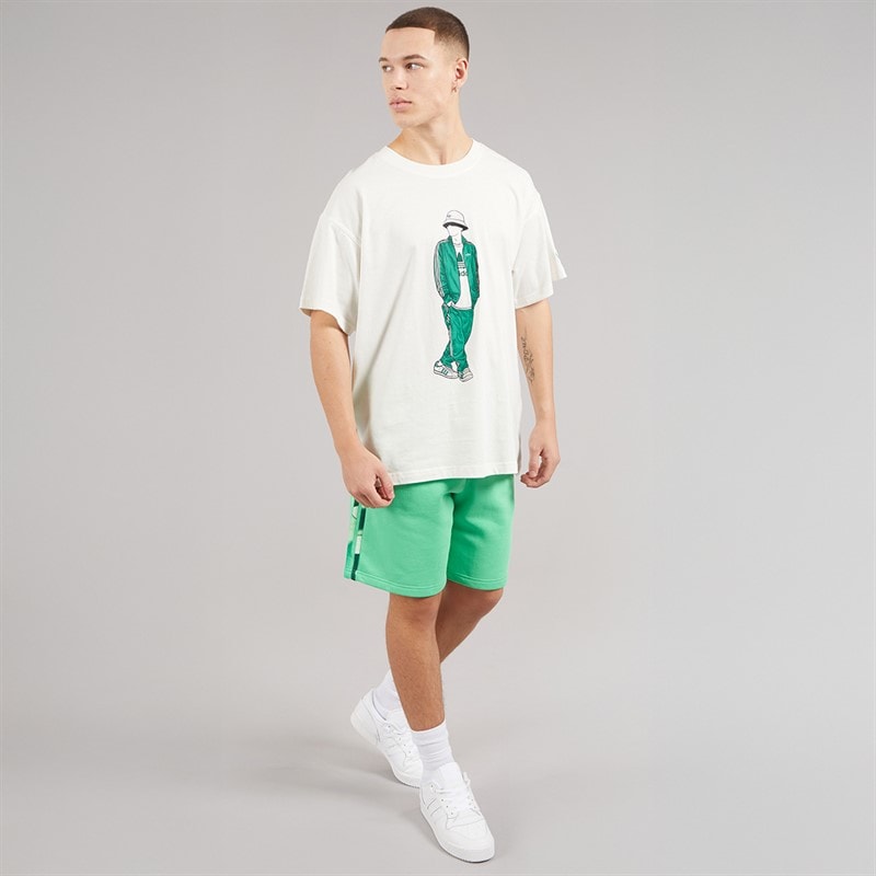 adidas Originals Mens GFX Trefoil Logo T-Shirt Off White - Image 4