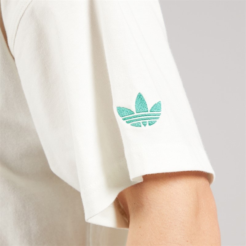 adidas Originals Mens GFX Trefoil Logo T-Shirt Off White - Image 5