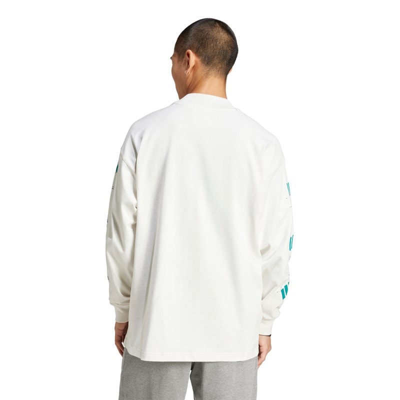 adidas Originals Mens EQT Graphic Long Sleeve T-Shirt Cloud White - Image 2
