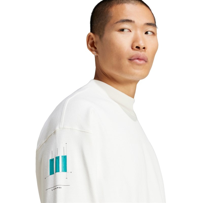 adidas Originals Mens EQT Graphic Long Sleeve T-Shirt Cloud White - Image 3