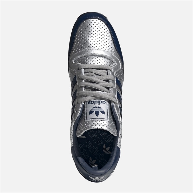 adidas Originals Mens Galaxt OG Trainers Silver Metallic/Night Indigo/Off White - Image 4