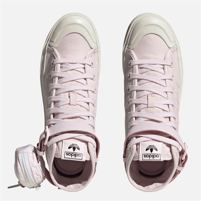 adidas Originals Womens Nizza Bonega Mid Trainers Almost Pink/Almost Pink/Off White - Image 4