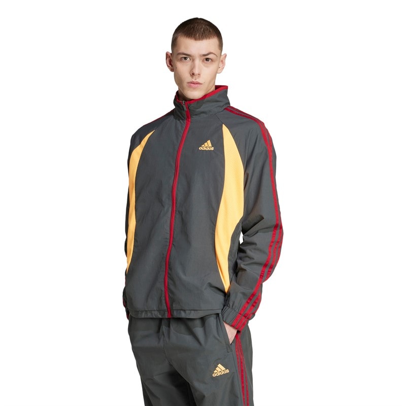 adidas Originals Mens Climacool Track Jacket Grey Six/Flash Orange/Team Victory Red