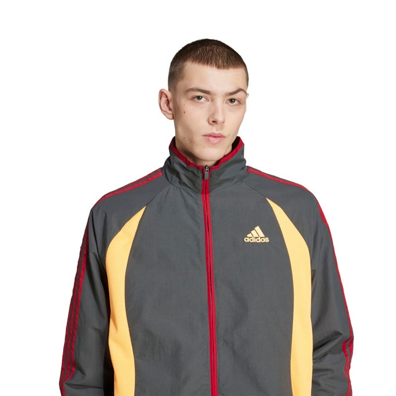 adidas Originals Mens Climacool Track Jacket Grey Six/Flash Orange/Team Victory Red - Image 3