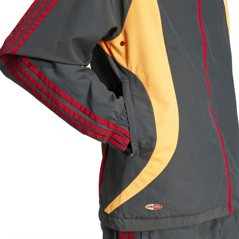 adidas Originals Mens Climacool Track Jacket Grey Six/Flash Orange/Team Victory Red - Image 4
