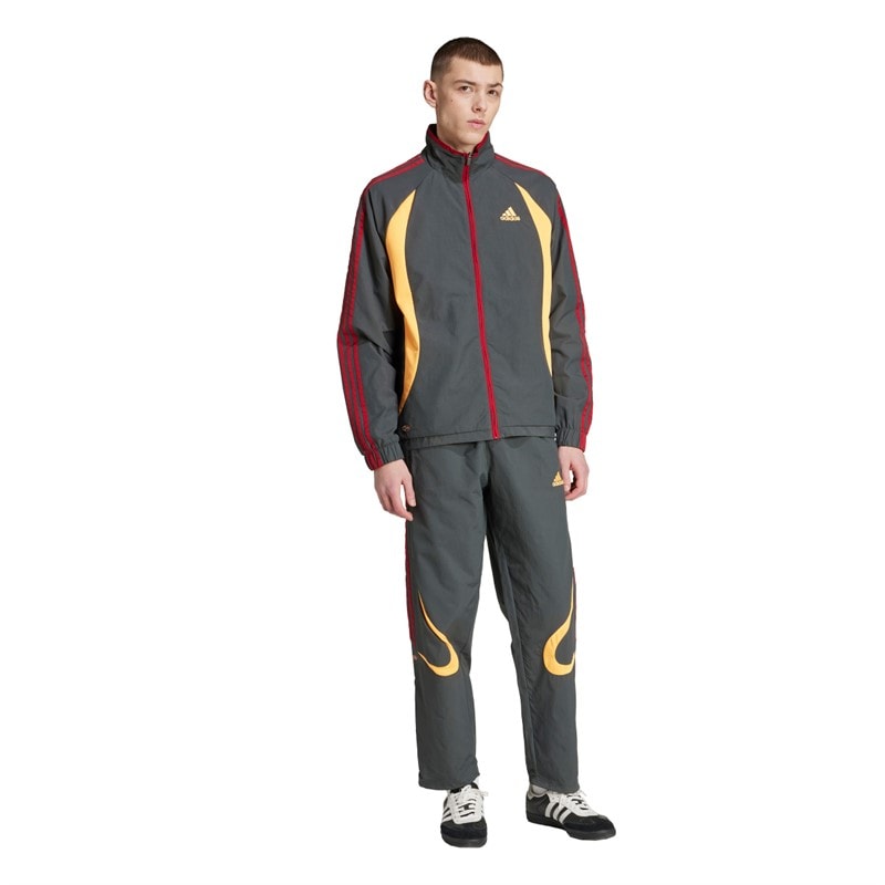 adidas Originals Mens Climacool Track Jacket Grey Six/Flash Orange/Team Victory Red - Image 5