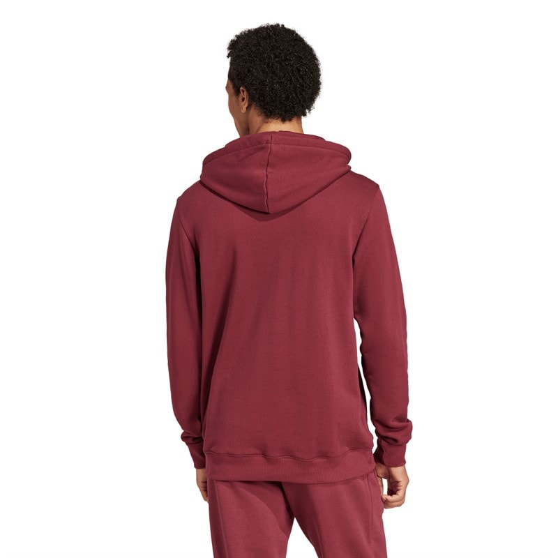 adidas Originals Mens Trefoil Essentials French Terry Hoodie Shadow Red - Image 2