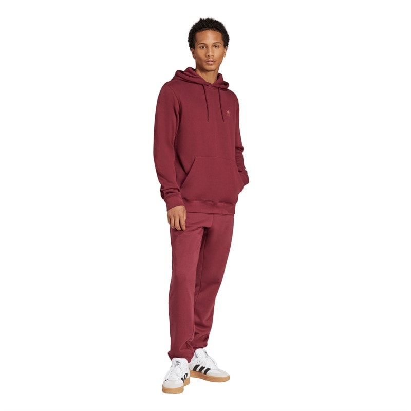 adidas Originals Mens Trefoil Essentials French Terry Hoodie Shadow Red - Image 4