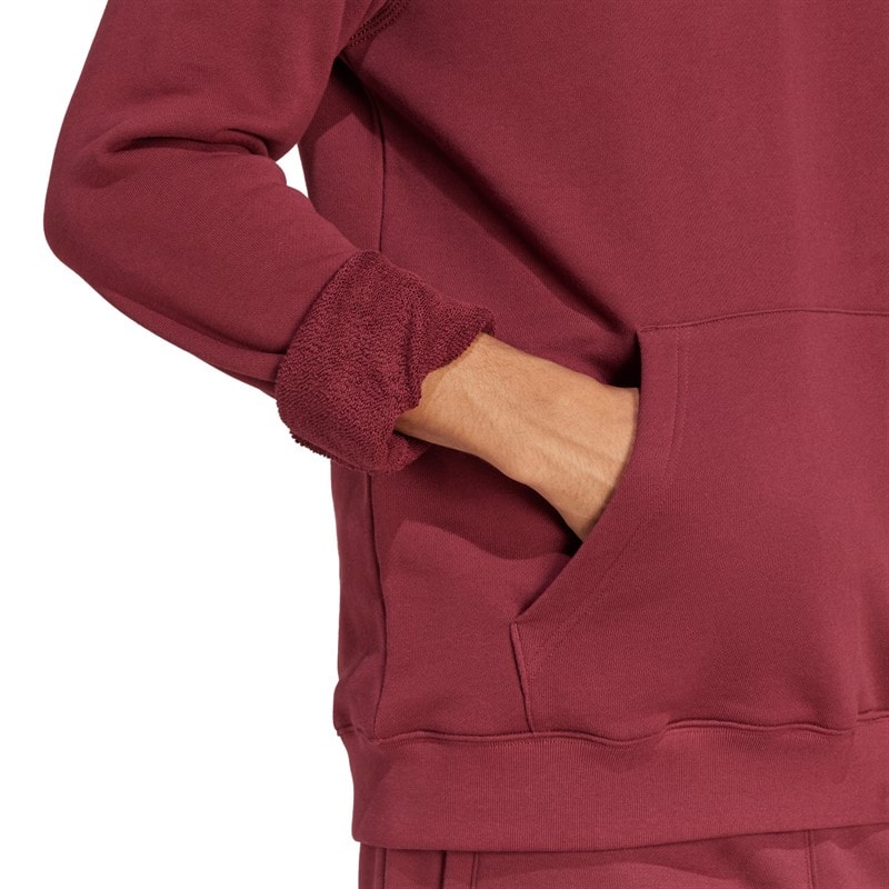 adidas Originals Mens Trefoil Essentials French Terry Hoodie Shadow Red - Image 5