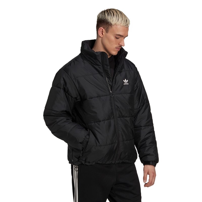 adidas Originals Mens Essentials Padded Puffer Jacket Black - Image 4