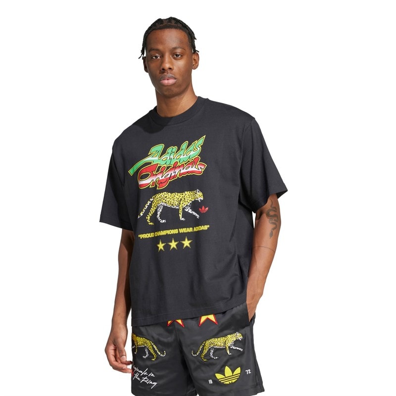 adidas Originals Mens Champions Graphic T-Shirt Black - Image 1