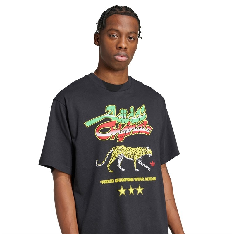 adidas Originals Mens Champions Graphic T-Shirt Black - Image 3