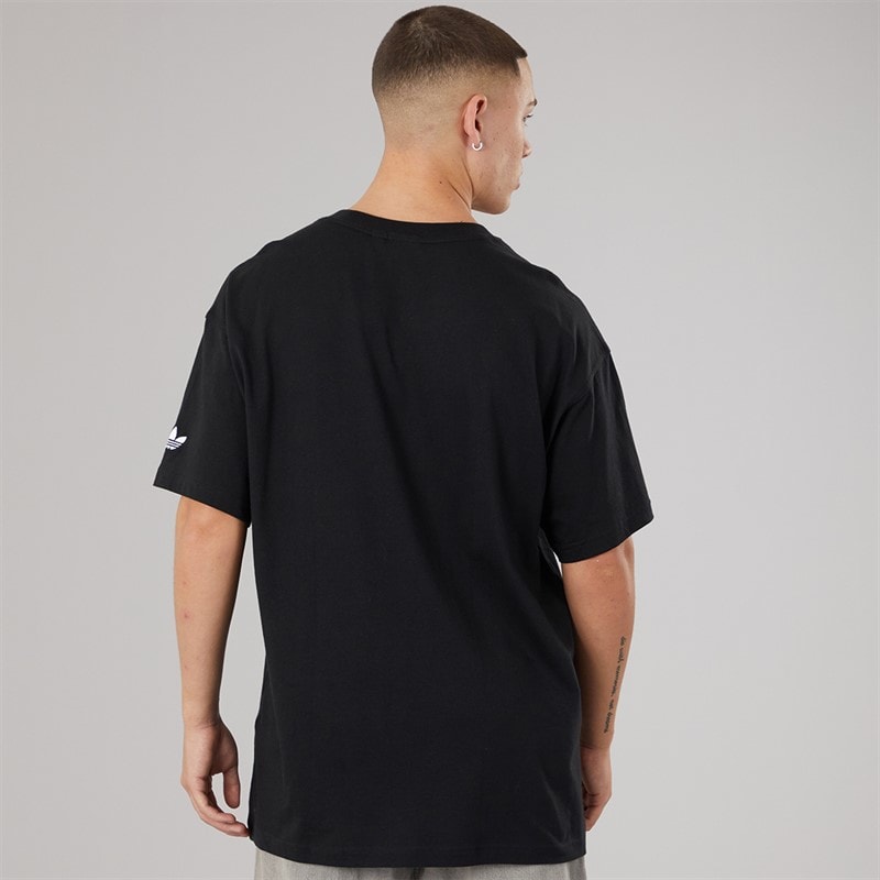 adidas Originals Mens GFX Trefoil Logo T-Shirt Black - Image 2