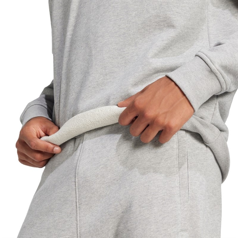 adidas Originals Mens Trefoil Essentials French Terry Sweatshirt Medium Grey Heather - Image 3