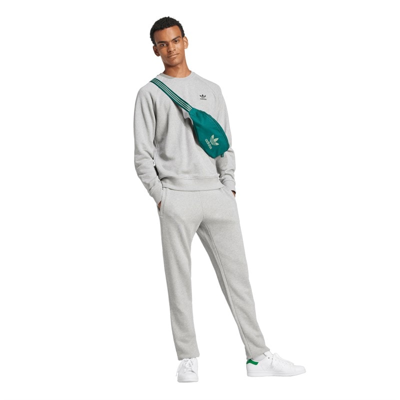 adidas Originals Mens Trefoil Essentials French Terry Sweatshirt Medium Grey Heather - Image 5