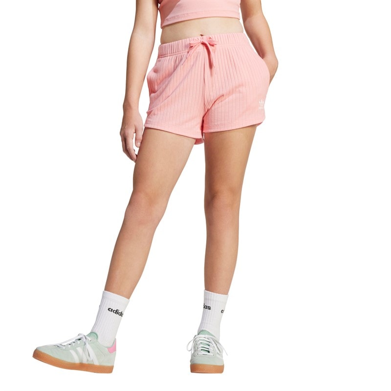 adidas Originals Junior Girls Ribbed Shorts Semi Pink Spark - Image 1