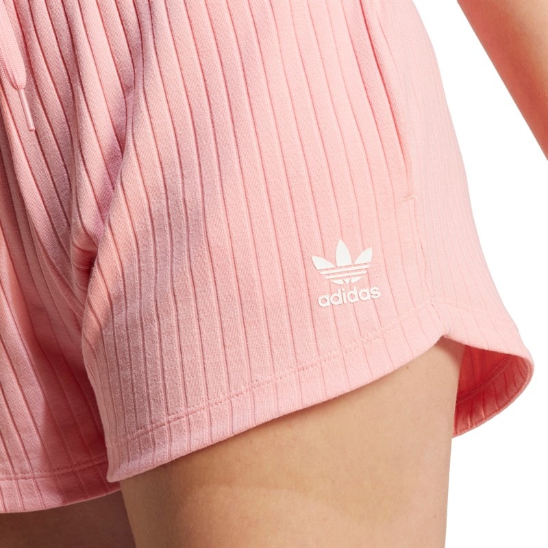 adidas Originals Junior Girls Ribbed Shorts Semi Pink Spark - Image 3