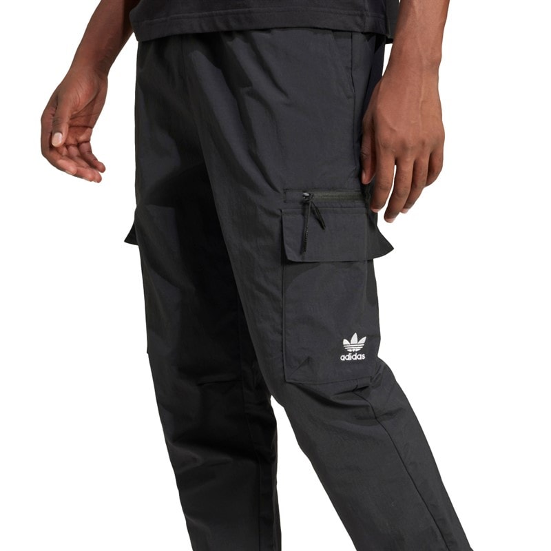 adidas Originals Mens Trefoil Essentials Woven Cargo Pants Black - Image 3