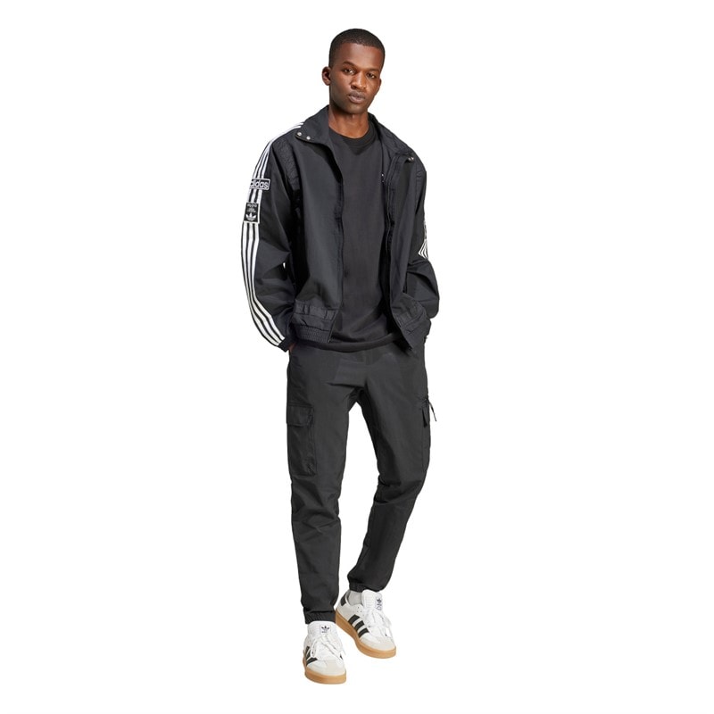 adidas Originals Mens Trefoil Essentials Woven Cargo Pants Black - Image 4