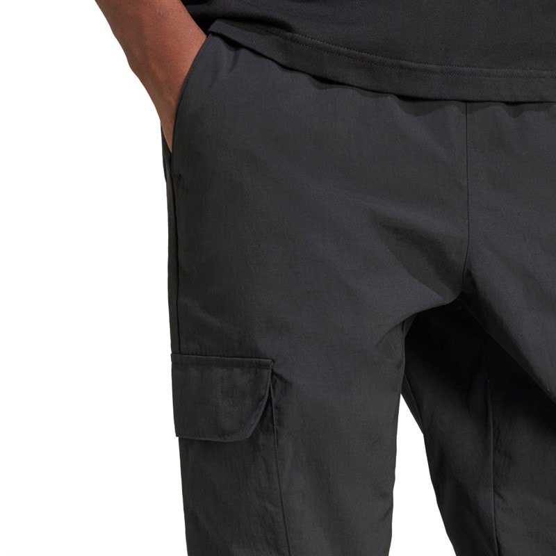 adidas Originals Mens Trefoil Essentials Woven Cargo Pants Black - Image 5