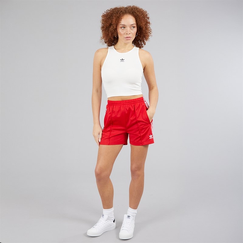 adidas Originals Womens Adicolor Firebird Shorts Better Scarlet/White - Image 4