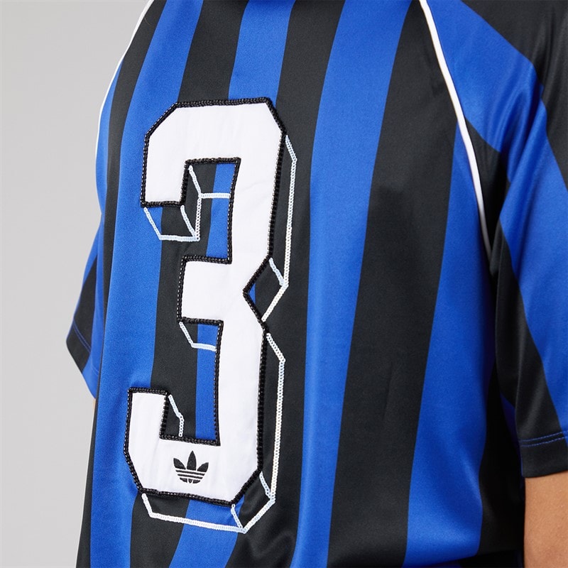 adidas Originals Womens Beads Striped Jersey Semi Lucid Blue/Black - Image 5