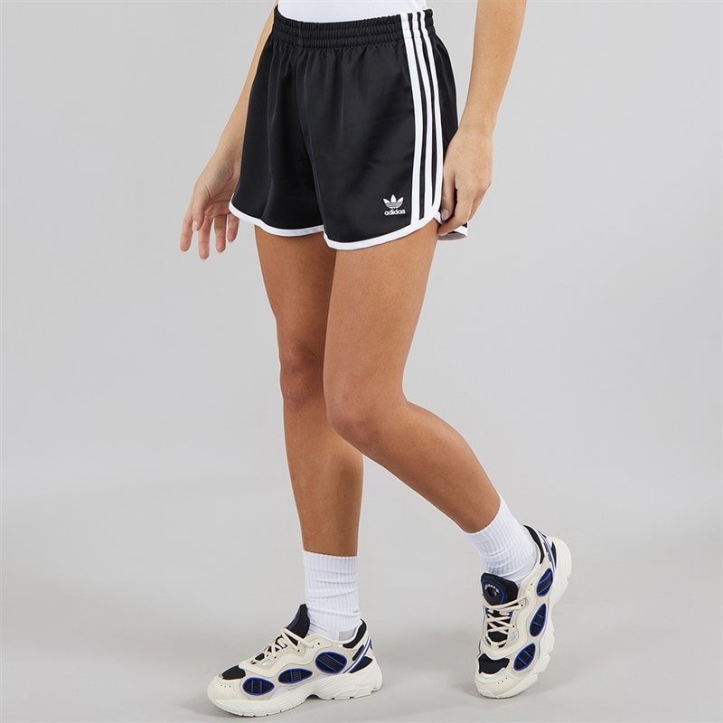 adidas Originals Womens Adicolor 3-Stripes Sprinter Shorts Black - Image 3