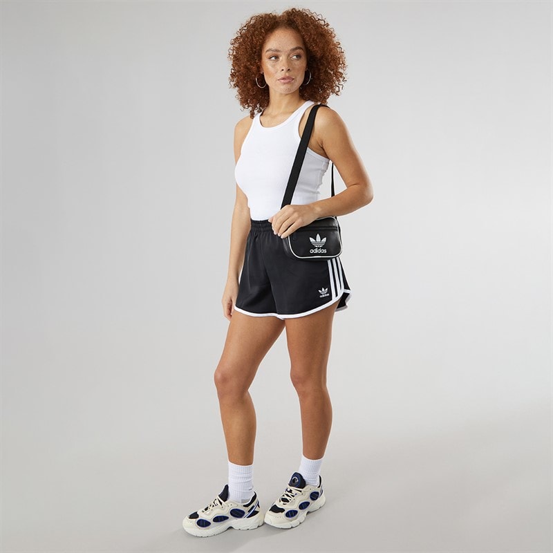 adidas Originals Womens Adicolor 3-Stripes Sprinter Shorts Black - Image 4