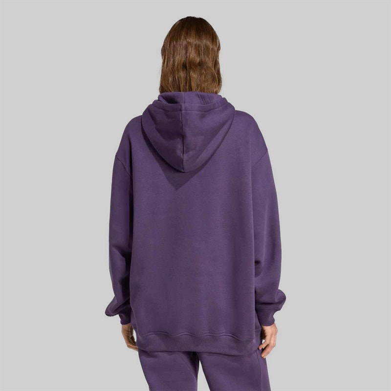 adidas Originals Womens Essentials Oversized Fleece Hoodie Aurora Plum - Image 3