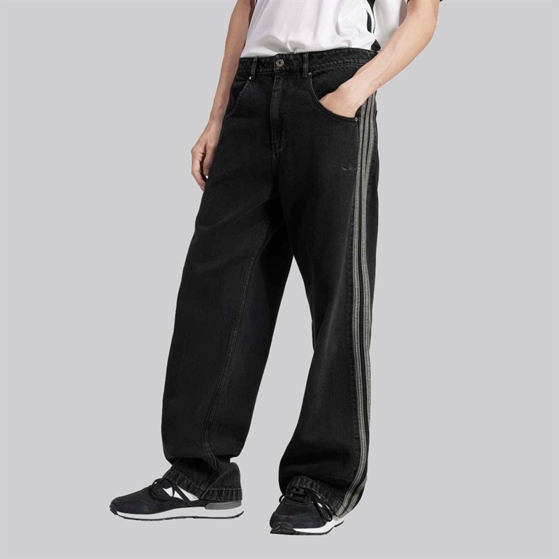 adidas Originals Mens Firebird Adicolor Denim Pants True Black Denim - Image 1