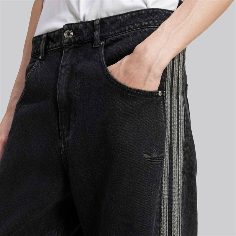 adidas Originals Mens Firebird Adicolor Denim Pants True Black Denim - Image 3