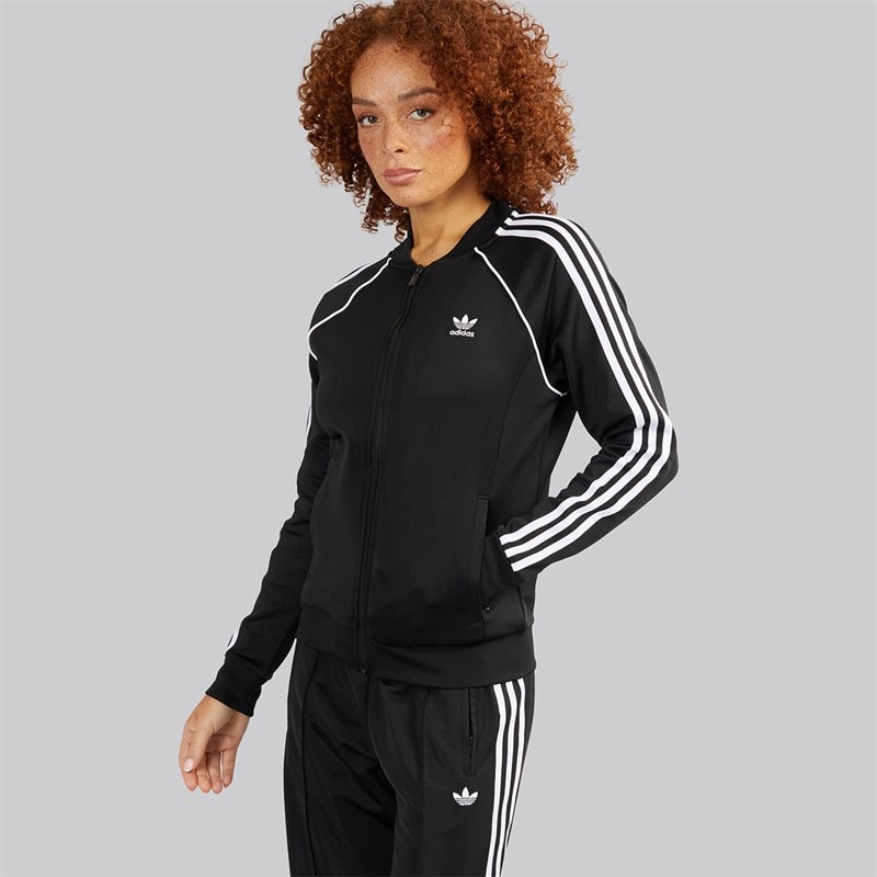 adidas Originals Womens Adicolor Classics Superstar Full Zip Track Top Black - Image 5