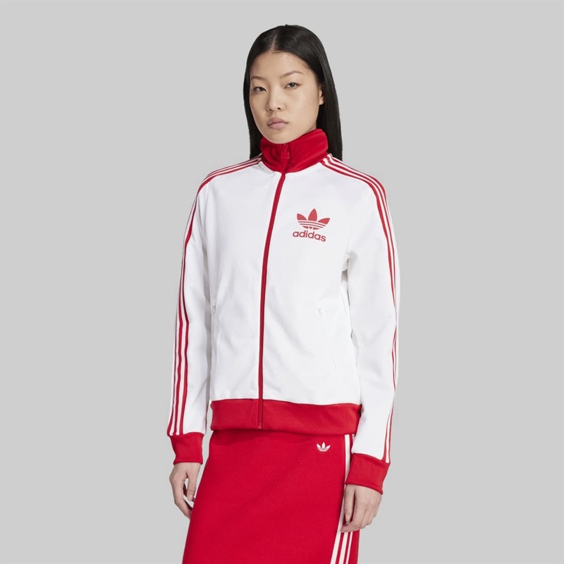 adidas Originals Womens Adicolor Classics Heritage Track Top White/Better Scarlet