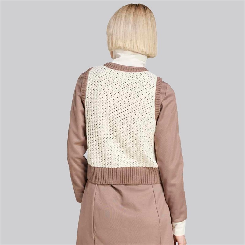 adidas Originals Womens Adicolor Knitted Vest Wonder White - Image 2